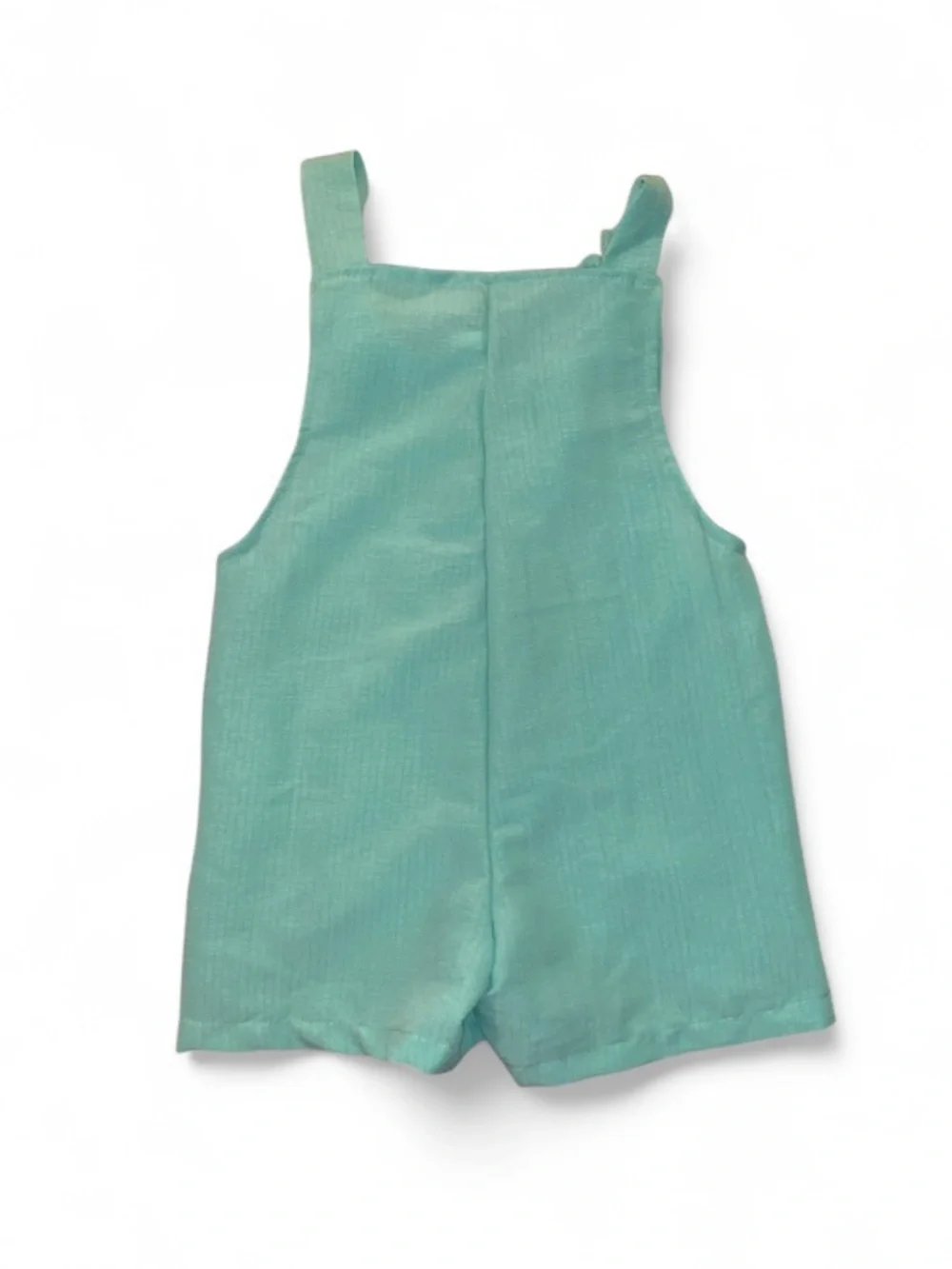 Girls' Teal Knot-Strap Romper Shorts